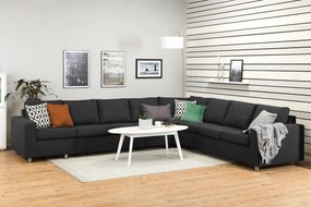 Γωνιακός Καναπές Scandinavian Choice C158, Ανθρακί, Ασημί, 345x285x86cm, Πόδια: Μέταλλο | Epipla1.gr