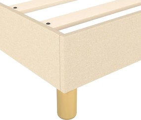 vidaXL Κρεβάτι Boxspring με Στρώμα Κρεμ 140x190 εκ. Υφασμάτινο