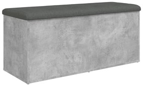 vidaXL Παγκάκι Αποθήκευσης Γκρι Σκυροδεμ. 102x42x45 εκ. Επεξεργ. Ξύλο