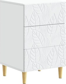 vidaXL Κομοδίνο Λευκό 43 x 39,5 x 66,5 εκ Επεξεργασμένο Ξύλο