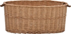vidaXL Καλάθι Καυσόξυλων με Λαβές Μεταφοράς 78x54x34 εκ. Φυσική Ιτιά