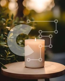 Intra Συλλεκτικό Ξύλινο Παζλ Plywood 4mm - Λευκό κερί σε ξύλινο τραπέζι εξωτερικού χώρου Σε Ξύλινο Κουτί - Διαστάσεις Puzzle: 10x10 cm – 25 κομμάτια