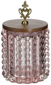 Βαζάκι Με Καπάκι 3-70-146-0475 Φ10x15cm Pink-Gold Inart Ξύλο,Γυαλί