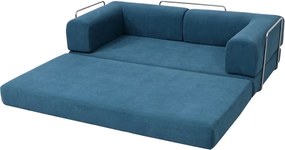 Compressed Nextdeco τριθέσιος καναπές-κρεβάτι μπλε 200x100x75εκ.