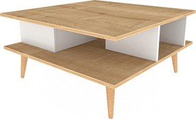 Τραπέζι Σαλονιού Akya - Χρώμα Δρυς Λευκό - 89x78x44εκ