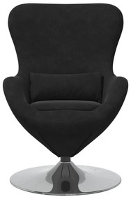 vidaXL Πολυθρόνα Αυγού Black Velvet