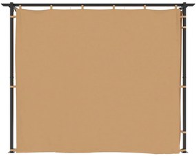vidaXL Κιόσκι με Κουρτίνες Taupe 3 x 3 μ. Ατσάλινο