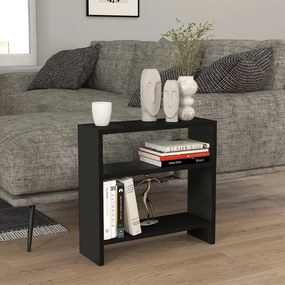 Megapap Τραπεζάκι Βοηθητικό Silvanus Μαύρο 51x17,5x49εκ.