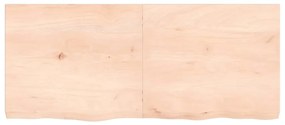 Ράφι Τοίχου 140x60x(2-6) εκ. από Ακατέργαστο Μασίφ Ξύλο Δρυός - Καφέ