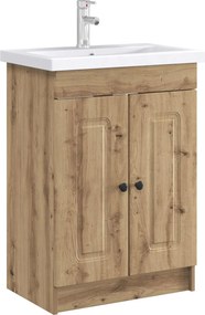 vidaXL Ντουλάπι κάτω από τον νιπτήρα Artisan Δρυς 56 x 37,5 x 81 εκ