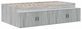 vidaXL Κρεβάτι με αποθηκευτικό χώρο Γκρι sonoma 75 x 190 cm