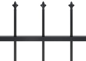 vidaXL Φράχτης Κήπου με Κορυφή Δόρυ Μαύρος Ατσάλινος 1603,5 x 60 εκ.