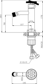 Karag Inna 23508 Cromo - Μπαταρία Μπιντέ