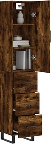vidaXL Ντουλάπι Καπνιστή δρυς 34,5x34x180 εκ. από Επεξεργασμένο Ξύλο