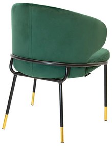 Καρέκλα Nalu pakoworld βελούδο σκούρο πράσινο-μαύρο χρυσό πόδι - Βελούδο - 029-000104