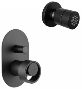 Armando Vicario Halo Black Matt Jet επιτοίχιο +Μίκτης εντοιχισμού 2 εξόδων με εκτροπέα