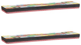 vidaXL Ράφια τοίχου 2 pcs Πολύχρωμο 100 x 20 x 6 cm Μασίφ ξύλο μάνγκο