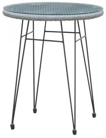 SALSA Τραπέζι H.70cm Μεταλλικό Μαύρο/Wicker Γκρι D.60x70cm Ε244,ΤΗ1