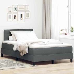 vidaXL Κρεβάτι box spring με στρώμα Σκούρο γκρι 120 x 190 cm ύφασμα
