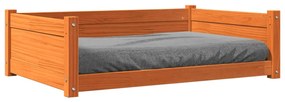 vidaXL Κρεβάτι Σκύλου Καφέ Κεριού 95,5x65,5x28 εκ. Μασίφ Ξύλο Πεύκου