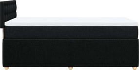 vidaXL Κρεβάτι Boxspring με Στρώμα Μαύρο 80 x 200 εκ. Υφασμάτινο