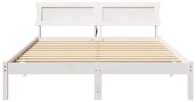vidaXL Σκελετός Κρεβατιού Λευκό 160 x 200 cm Μασίφ ξύλο πεύκου