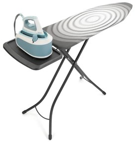 Τραπέζι σιδερώματος Brabantia C 1003375, 124x45 cm, 7 θέσεις ρύθμισης, υποδοχή γεννήτριας ατμού, Σκούρο γκρι/λευκό