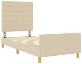 vidaXL Κρεβάτι  Κρεμ 100x200 cm Υφασμάτινο