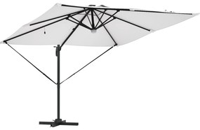 vidaXL Ομπρέλα Roma με LEDs Σαμπανί 286x285x270 εκ. Αλουμίνιο