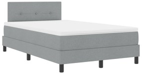 vidaXL Κιβώτιο Κρεβάτι με Στρώμα Ανοιχτό Γκρι 120x200 εκ. Υφασμάτινο