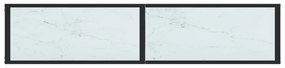Τραπέζι Κονσόλα Λευκό Όψη Μαρμάρου 160x35x75,5 εκ. Ψημένο Γυαλί - Λευκό