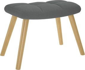 vidaXL Πολυθρόνα Relax Σκούρο Γκρι Υφασμάτινη με Υποπόδιο