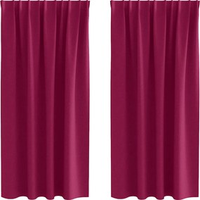 vidaXL Κουρτίνες Μαύρης Ύφανσης με Δαχτυλίδια 2 pcs Κόκκινο