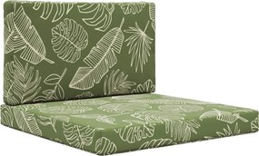 vidaXL Μαξιλάρι Καναπέ Εξωτερικού Χώρου 2 pcs Σχέδιο Φύλλου