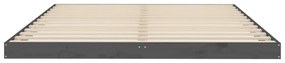 vidaXL Σκελετός Κρεβατιού Γκρι 150x200 εκ. Μασίφ Ξύλο Πεύκου King Size