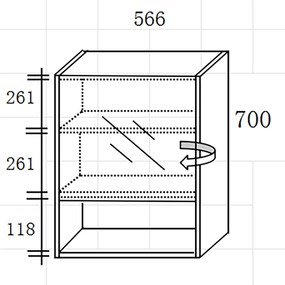 Καθρέφτης VERA 60cm χρ. WHITE/SONOMA κωδ. 3MVER060SO