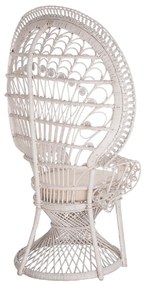 ΠΟΛΥΘΡΟΝΑ ROYAL PEACOCK HM9342.02 RATTAN ΣΕ ΛΕΥΚΟ-ΜΑΞΙΛΑΡΙ ΛΕΥΚΟ 114x72x150Yεκ.