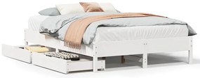 vidaXL Σκελετός Κρεβ. Χωρίς Στρώμα Λευκό 120x190 εκ Μασίφ Πεύκο