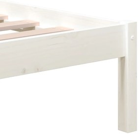 vidaXL Πλαίσιο Κρεβατιού Λευκό 120x190 εκ. Μασίφ Ξύλο Small Double