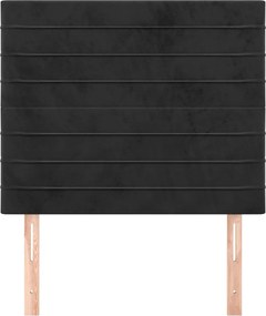 vidaXL Κεφαλάρι Μαύρο Βελούδινο 90x5x118/128 εκ.