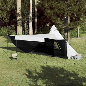vidaXL Σκηνή Οικογενειακή Tipi 8 Ατ. Αδιάβροχη Λευκή Ύφασμα Συσκότισης
