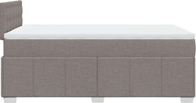 vidaXL Κρεβάτι Boxspring με Στρώμα Taupe 120x190 εκ. Υφασμάτινο