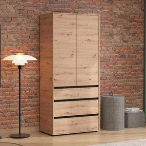 ΝΤΟΥΛΑΠΑ CORBETT 2K3F h211 ARTISAN OAK/ΜΑΥΡΟ ΜΑΤ ΧΡΩΜΑ 93x55x211εκ 11014686