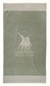 Πετσέτα Θαλάσσης 3888 Grey-Ecru Greenwich Polo Club Beach 90x170cm 100% Βαμβάκι