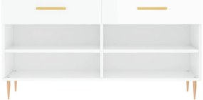 vidaXL Παπουτσοθήκη Γυαλιστερό Λευκό 102x35x55 εκ. Επεξεργασμένο Ξύλο