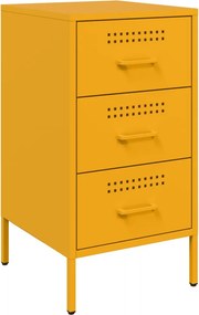 vidaXL Κομοδίνο Μουσταρδί 36x39x68 εκ. από Χάλυβα