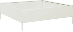 vidaXL Ζαρντινιέρα Υπερυψωμένη Λευκό 100x100x33,5 εκ. Ατσάλι