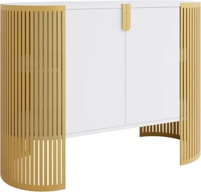 Μπουφές Fikoli III-Λευκό - Χρυσό