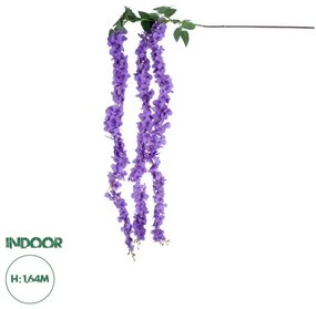 Artificial Garden PURPLE WISTERIA FLOWER BRANCH 21517 Τεχνητό Διακοσμητικό κλαδί Βιστέρια Μωβ Φ45 x Υ164cm Globostar-21517-Μωβ 21517