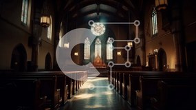 Intra Συλλεκτικό Ξύλινο Παζλ Plywood 4mm - Όμορφη εικόνα εσωτερικού χώρου εκκλησίας με βιτρό Σε Ξύλινο Κουτί - Διαστάσεις Puzzle: 10x10 cm – 25 κομμάτια